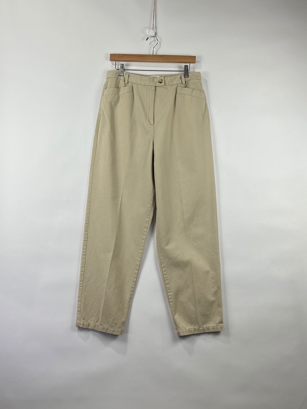 Talbots 100% Cotton Straight Leg Pants Pockets Classic Chinos Size 14